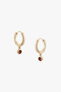 Birthstone Hoop Earrings Gold