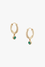 Load image into Gallery viewer, Birthstone Hoop Earrings Gold