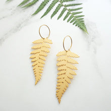 Load image into Gallery viewer, Fern Hoop Earrings