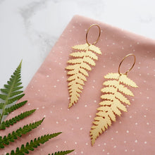 Load image into Gallery viewer, Fern Hoop Earrings