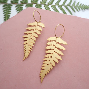 Fern Hoop Earrings