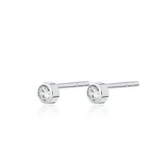 Load image into Gallery viewer, SP Sparkling Bezel Stud Earring