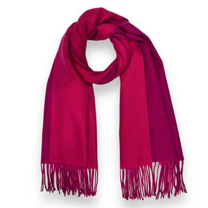 Reversible Two Tone Plain Cashmere Feel Scarf