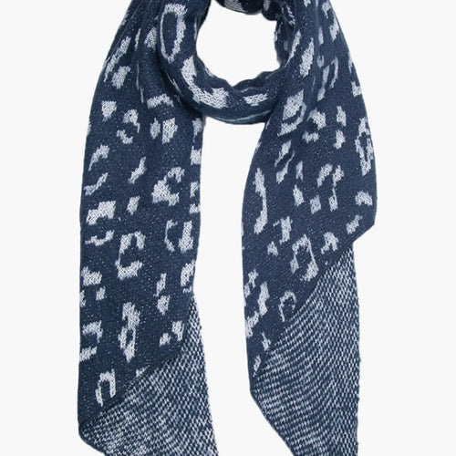 Leopard Print Asymmetric Scarf