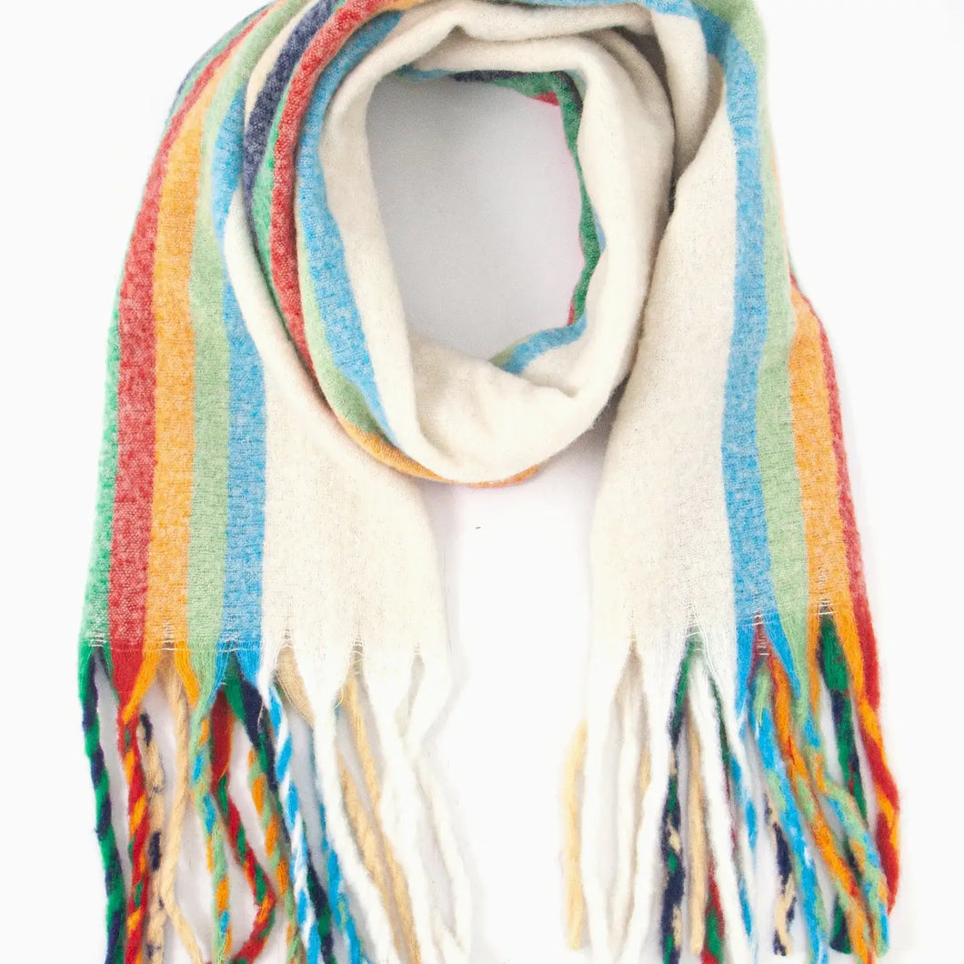 Shelly Rainbow Stripe Scarf