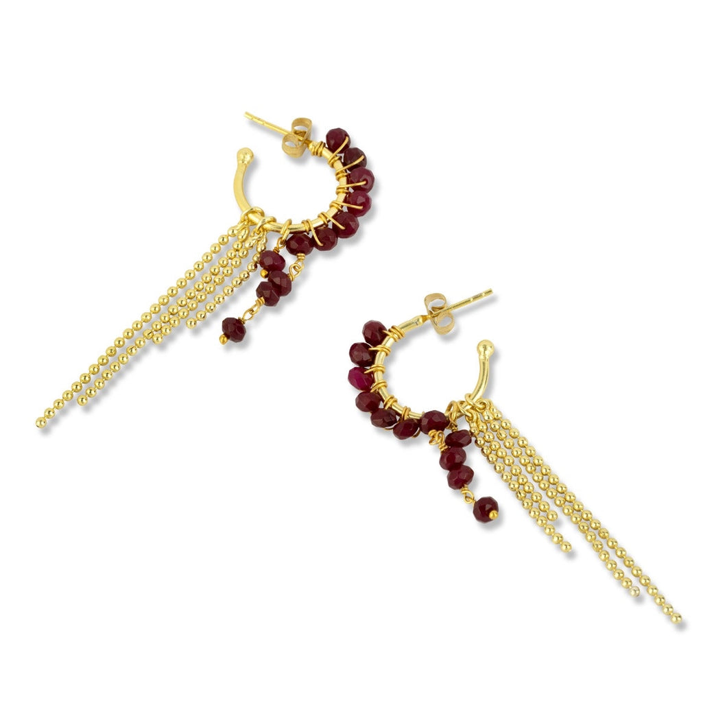 Ashiana | Anette Earrings | Red Garnet