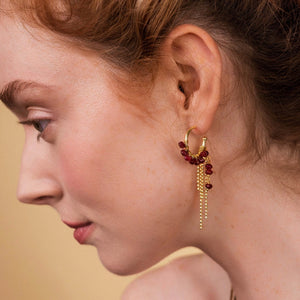 Ashiana | Anette Earrings | Red Garnet