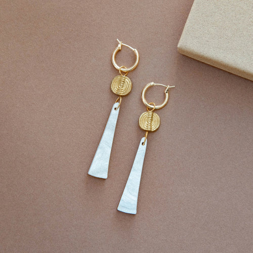 Power Drop Hoop Earrings