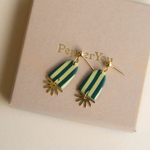 Sunny Stripe Drop Earrings