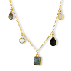 Ashiana | Aubrey Charm Necklace | Black & Grey