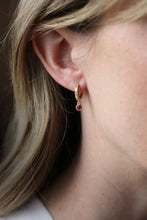 Load image into Gallery viewer, Birthstone Hoop Earrings Gold