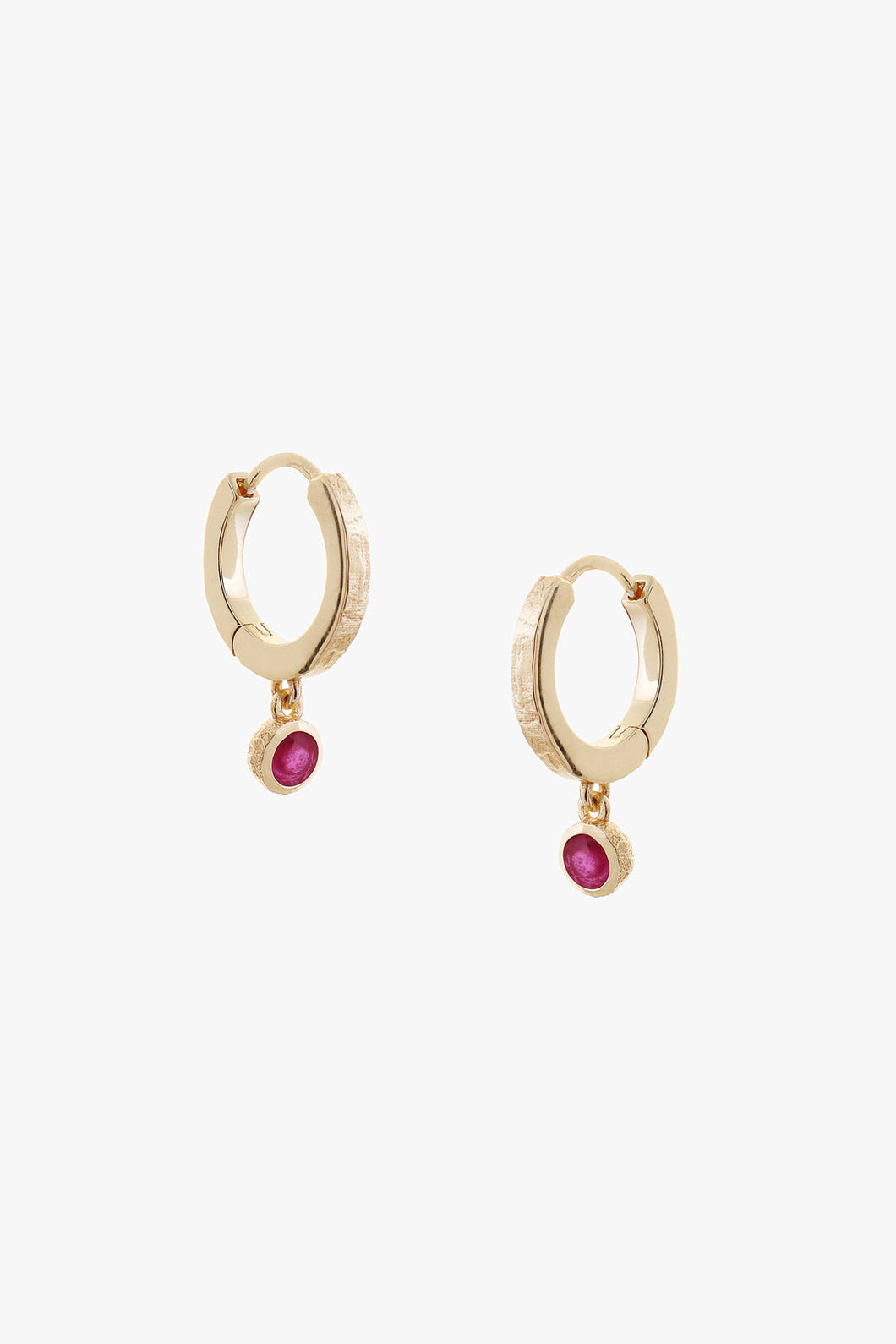 Birthstone Hoop Earrings Gold