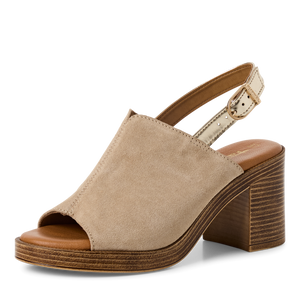 Tamaris | Suede Stacked Heel Sandal