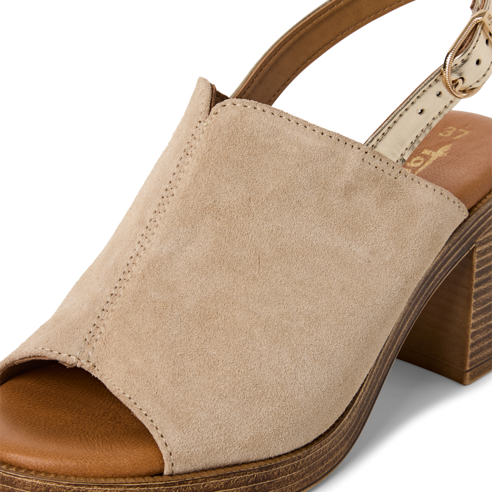 Tamaris | Suede Stacked Heel Sandal