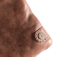 Load image into Gallery viewer, Chestnut brown leather coin purse from Depeche with zip closure at the top.