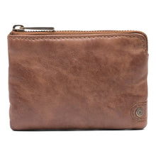 Load image into Gallery viewer, Chestnut brown leather coin purse from Depeche with zip closure at the top.