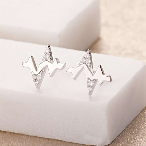 SP Heartbeat Stud Earrings