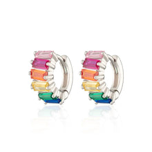 Load image into Gallery viewer, SP RAINBOW BAGUETTE HUGGIE EARRINGS